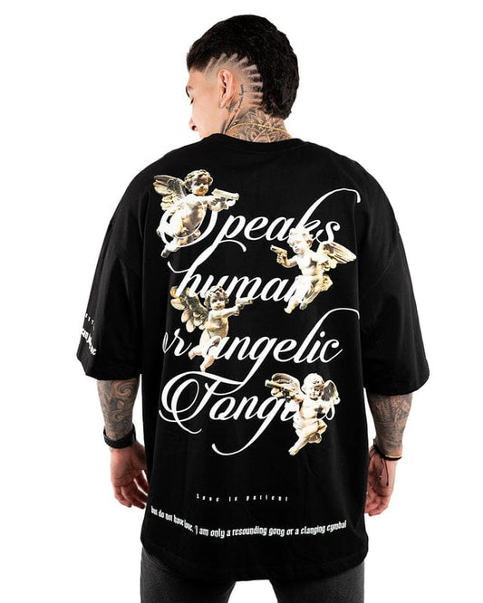 CAMISETA OVERSIZE H NEGRA BLESSED ALTO GRAMAJE