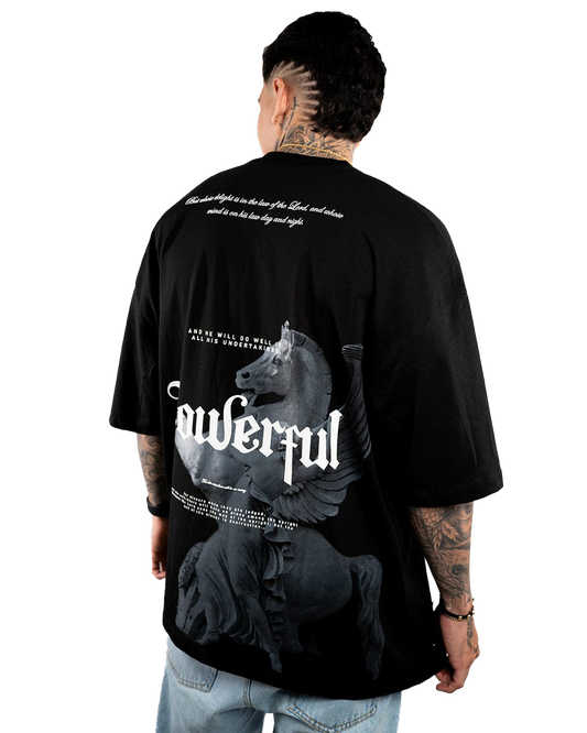 CAMISETA OVERSIZE H NEGRA FOR SINNERS ALTO GRAMAJE