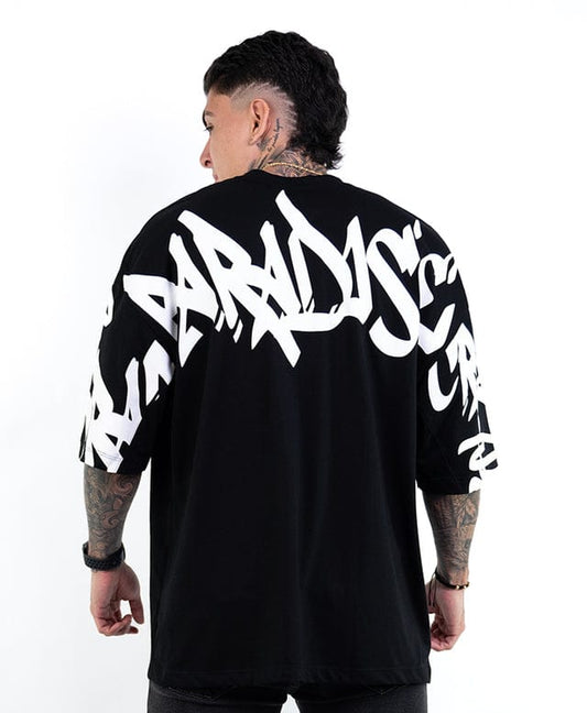 CAMISETA OVERSIZE H ALTO GRAMAJE CRAZ NEGRA